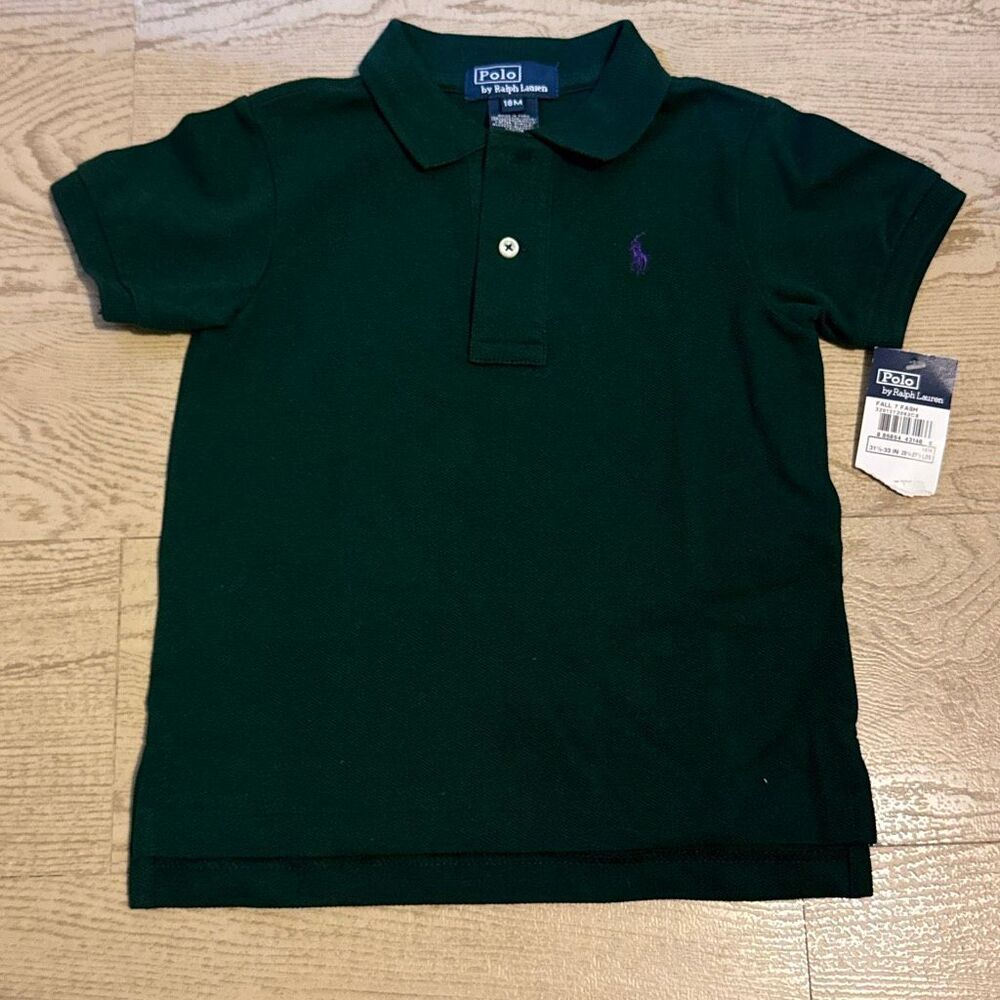 NWT Polo Ralph Lauren toddler boy's 18 months   cotton mesh polo shirt in forest